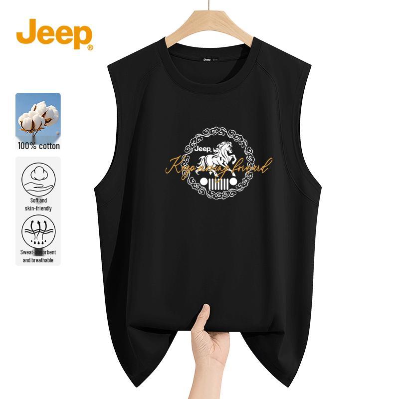 JEEP Men s Heavyweight Cotton Sleeveless T-Shirt Vest M