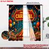 2D Flat Printing 2pcs Curtain Drapes Carnival Celebration Night Digital Printed Polyester Drapes Seasonal Party & Holiday Decor