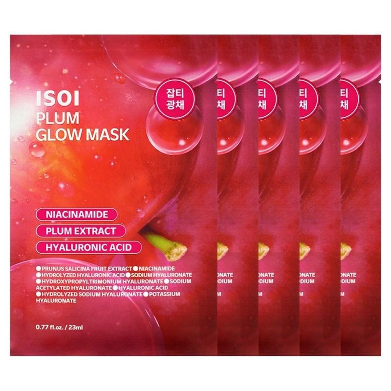 Isoi Plum Glow Mask 23ml, 1 sheet, 5 pcs