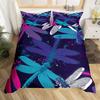 Colorful Dragonfly Duvet Cover Set Women Kids Girls Floral Botanical Pattern Room Decor Bedding Set Queen King Comforter Covers