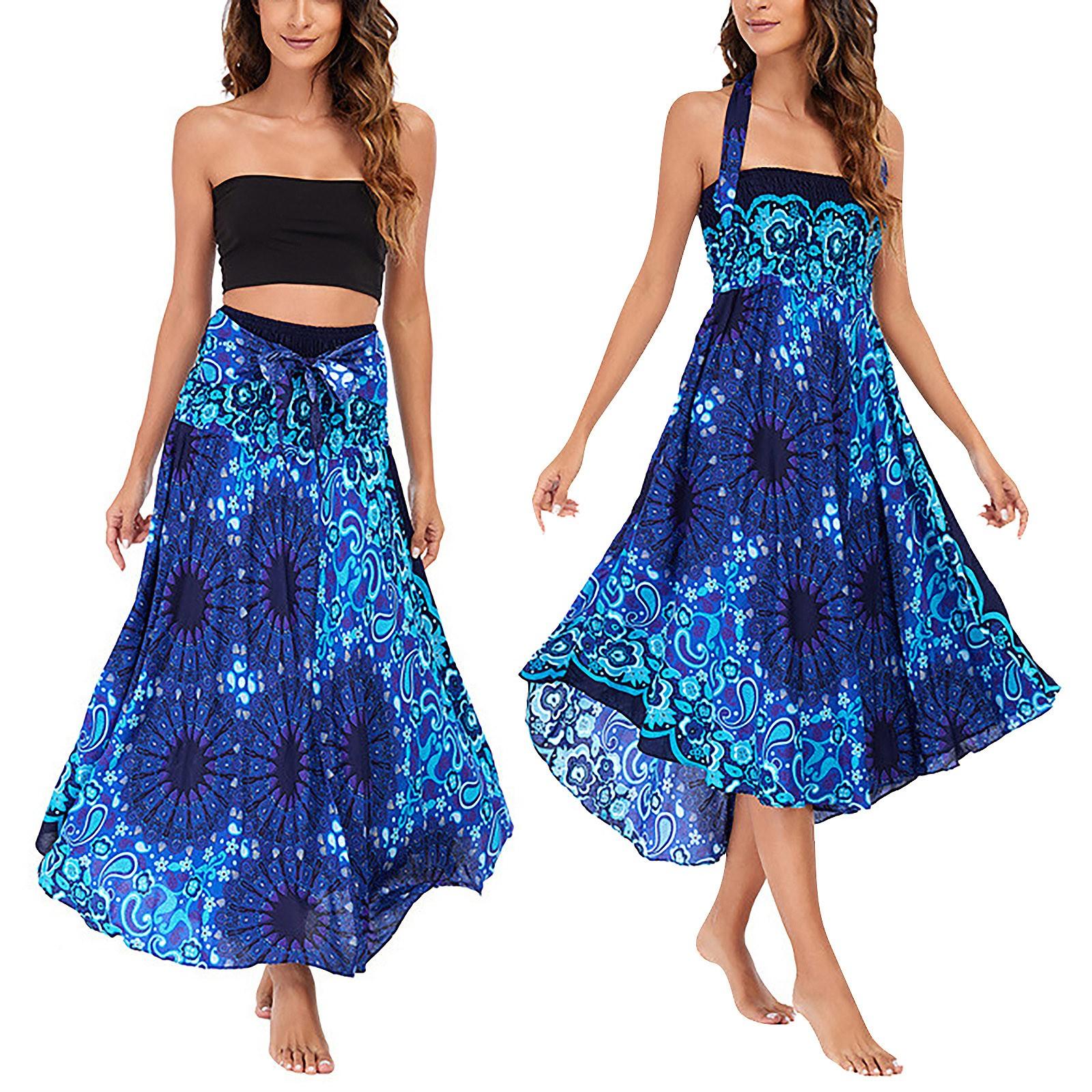 

Женское летнее платье для отдыха и отдыха с принтом в виде морского берега и V-образным вырезом и разрезом One Size