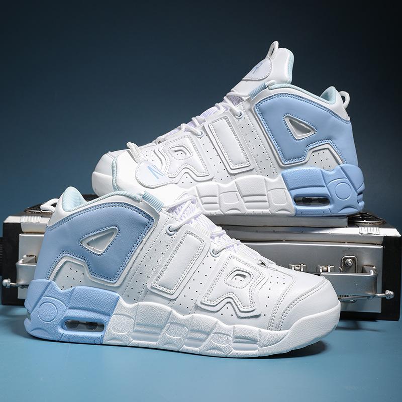 Large size basketball shoes men's thick-soled high-top air cushion couple models actual combat student sports and leisure shoes 2025