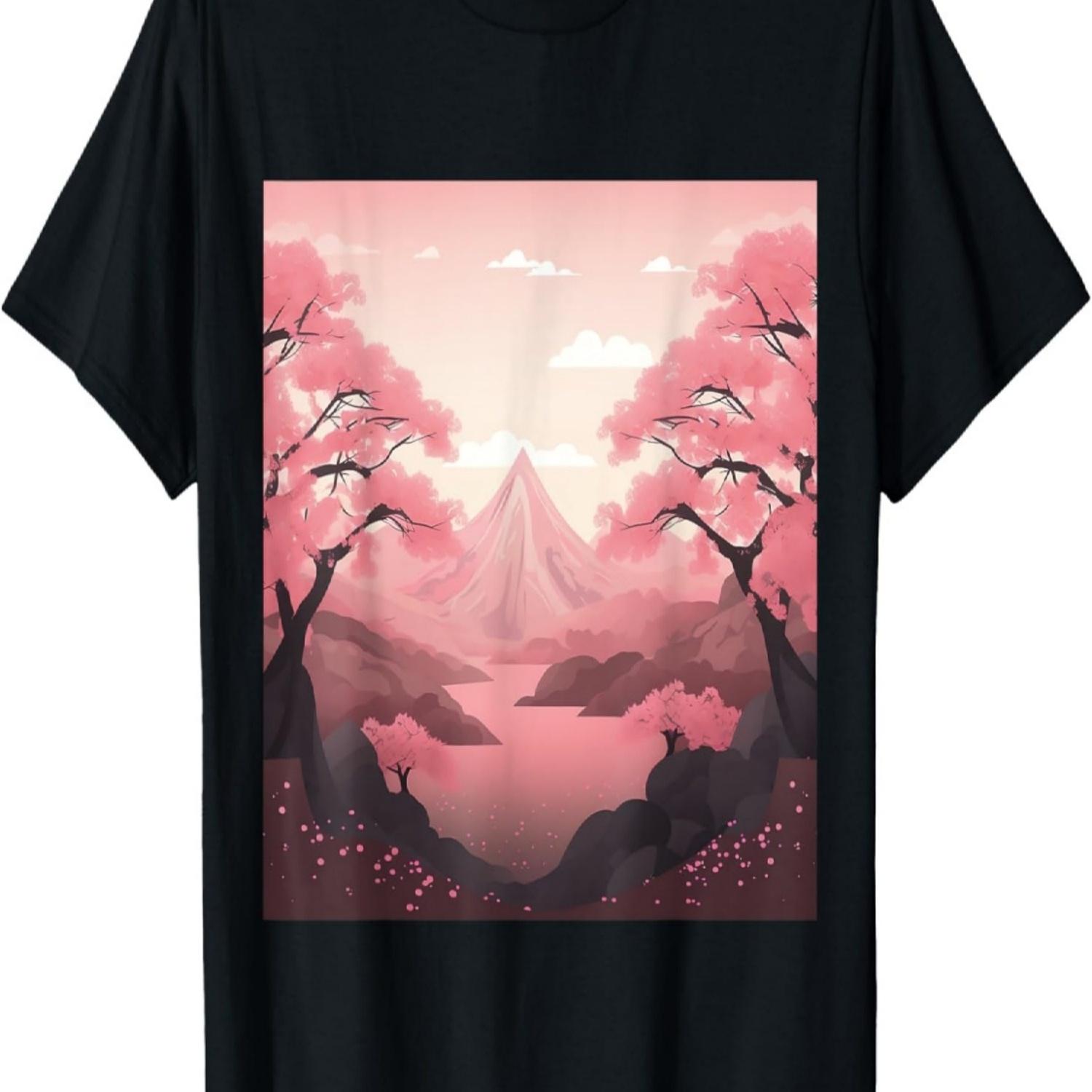Soft Palette Peaks A Pastel Ballet with Cherry Blossoms T-Shirt(4) S чёрный