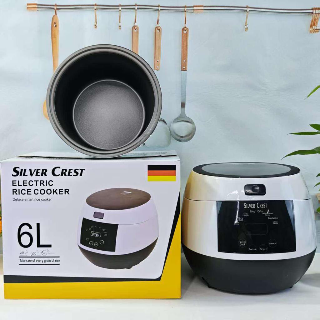 Pentola Elettrica per Riso da 5L: Intelligente, Grande Capacità con Timer di Prenotazione, Standard UK/UE.