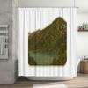 Vintage Landscape Shower Curtain Rustic Mountain Lake Nature Backdrop Bathroom Decor Farmhouse Scenic Wall Hanging Artistic Room