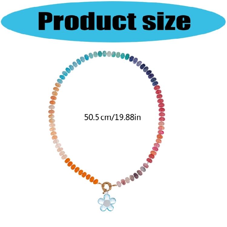 Elegant Handmade Flower Bead Necklace Multicolor Glass Beads Jewelry For Everyday Fashion Accessories