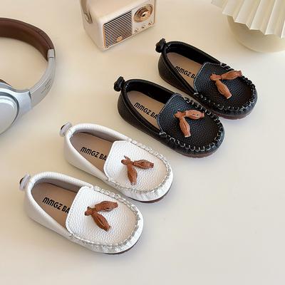 Fashion Girls Shoes Spring New Item Boys' Leather Shoes Soft Soled Kids Bean Shoe Anti Slip Girl Casual Shoes Simple Child Shoe