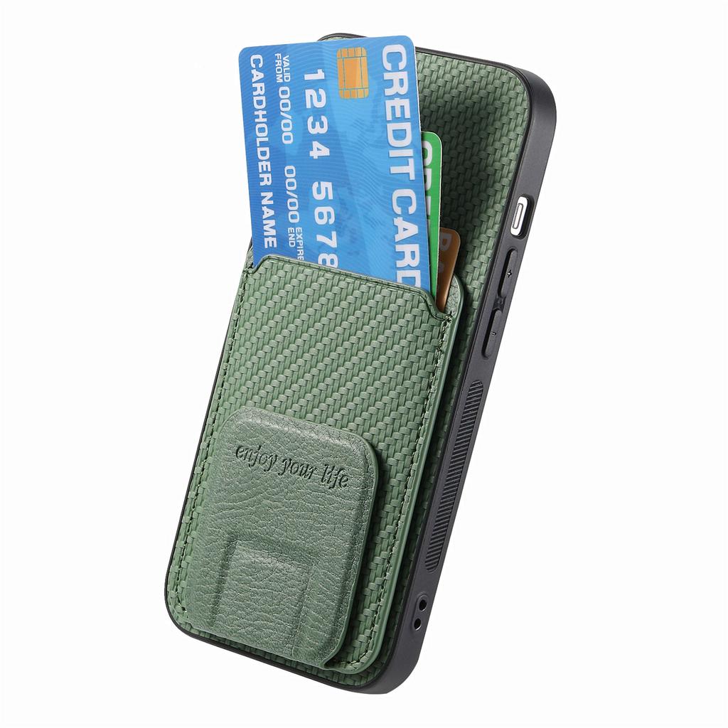 C1-11 for iPhone 13 6.1 Inch Case Leather Coated TPU Phone Protector with Kickstand and Card Slot