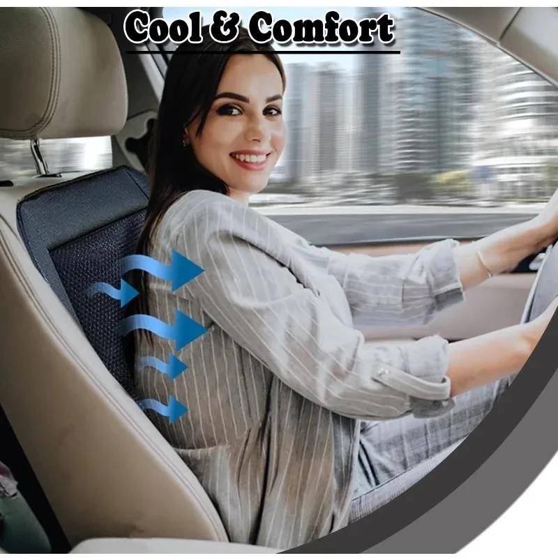 Summer Car Cool Air Seat Cushion Refrigerated DC 12V/24V Car Seat Covers Set with Fan Fast Blowing Ventilation Seat Cooling Pat