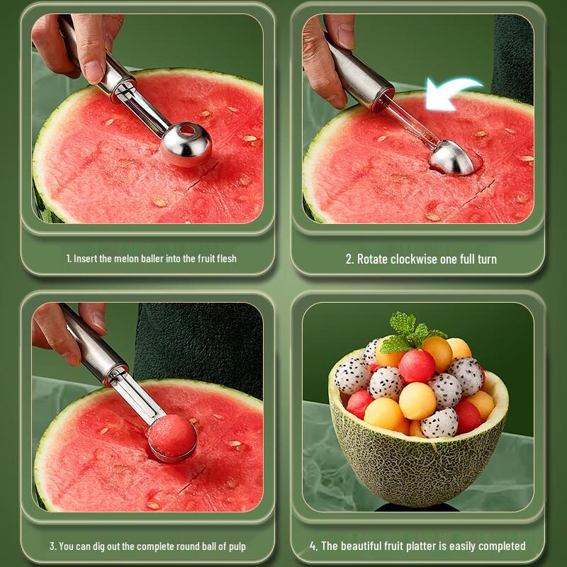 Stainless Steel Fruit & Ice Cream Scoop Set
