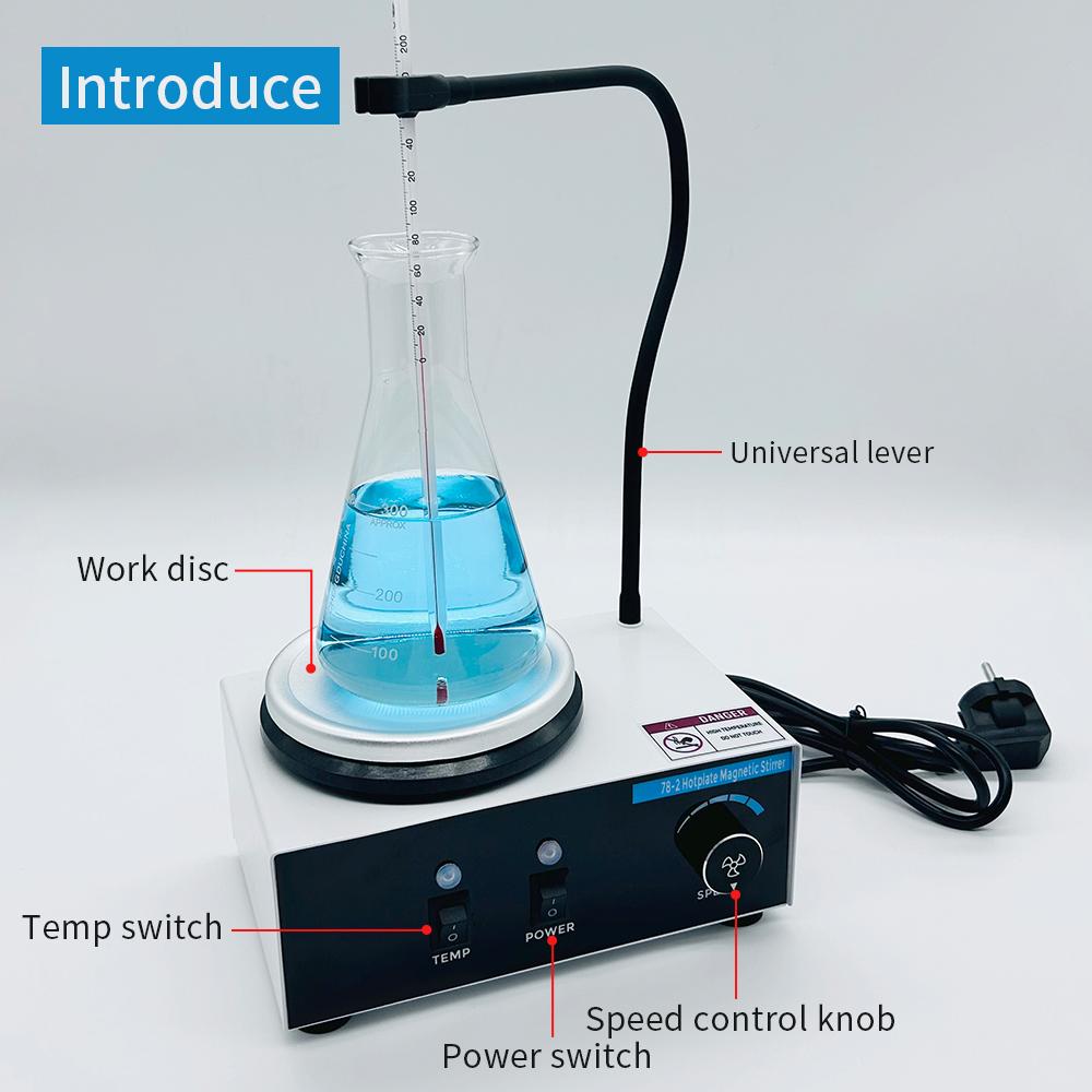 Lab Hotplate Stirrer 2L Heating Magnetic Stirrer 0-2600rpm Speed Control Heated Magnetic Mixer for Cosmetics Food Medical
