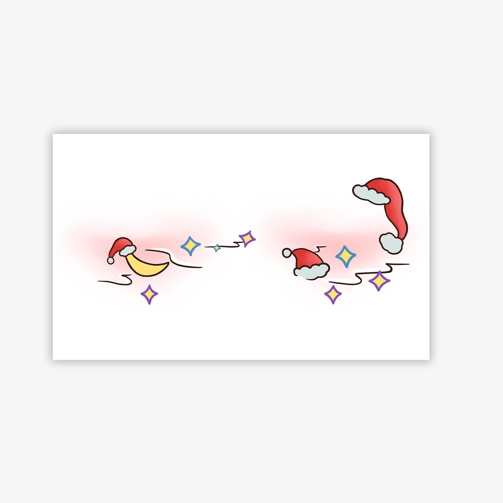 

Christmas Makeup Face Sticker Cute Sweet Creative Christmas Hat Blush Temporary Tattoo Sticker 15*9