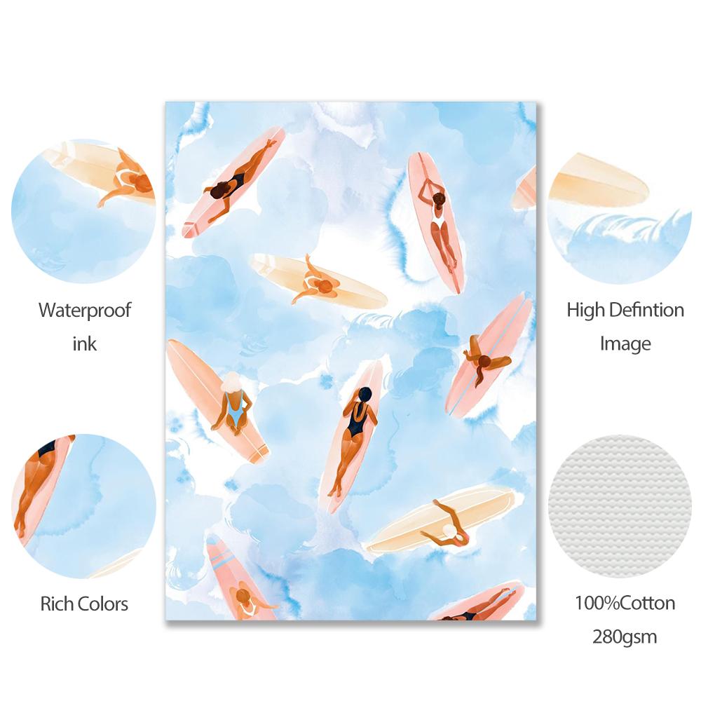 Margarita Swim Orange Abstrakt Poolside Simning Abstrakt Modern Dukmålning Rum Vägg Rumsdekor Sommar Pool Affischtryck