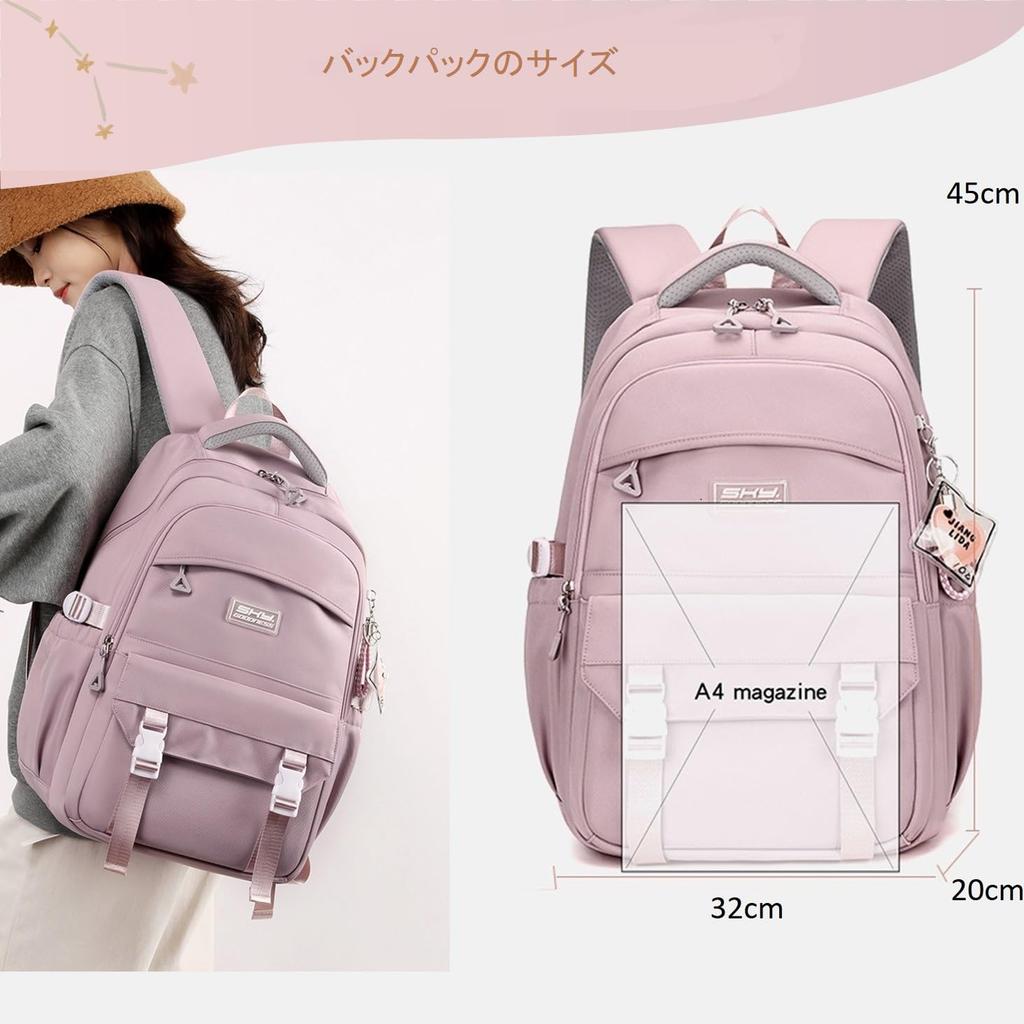 VIDOSCLA Women's Waterproof Backpack, Girls' Commuter Backpack, Kids' School-Style Design, Large Capacity, Lightweight, for High School and Middle