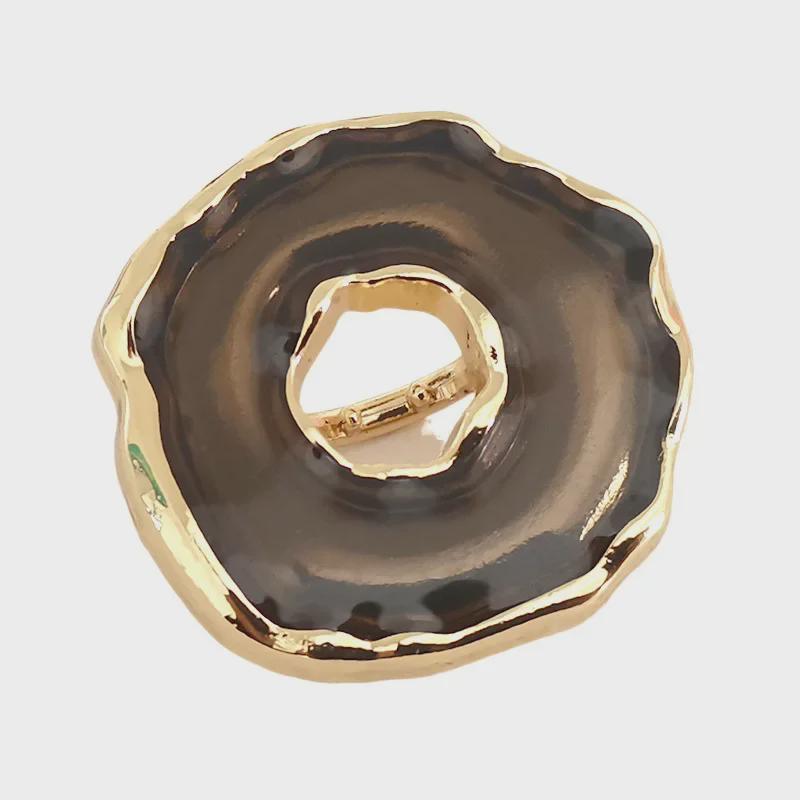 Modna tweedowa marynarka Yi Sen z metalowymi guzikami w kształcie pączków