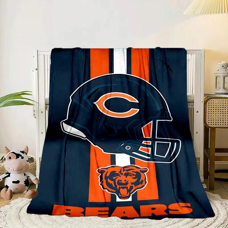 Chicago Bears Portable Blanket/Soft Blanket Bedding Blanket Suitable for Travel Camping Living Rooms Offices Sofas Fan Gifts