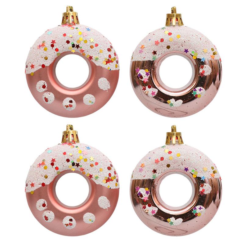 4Pcs Lovely Donut Christmas Tree Decoration Christmas House Hanging Ornament