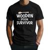 European Size Men's "Wooden Spoon Survivor" Graphic T-Shirt - Casual, Breathable cotton, Sweat-Wicking with Round Neck and Short Sleeves