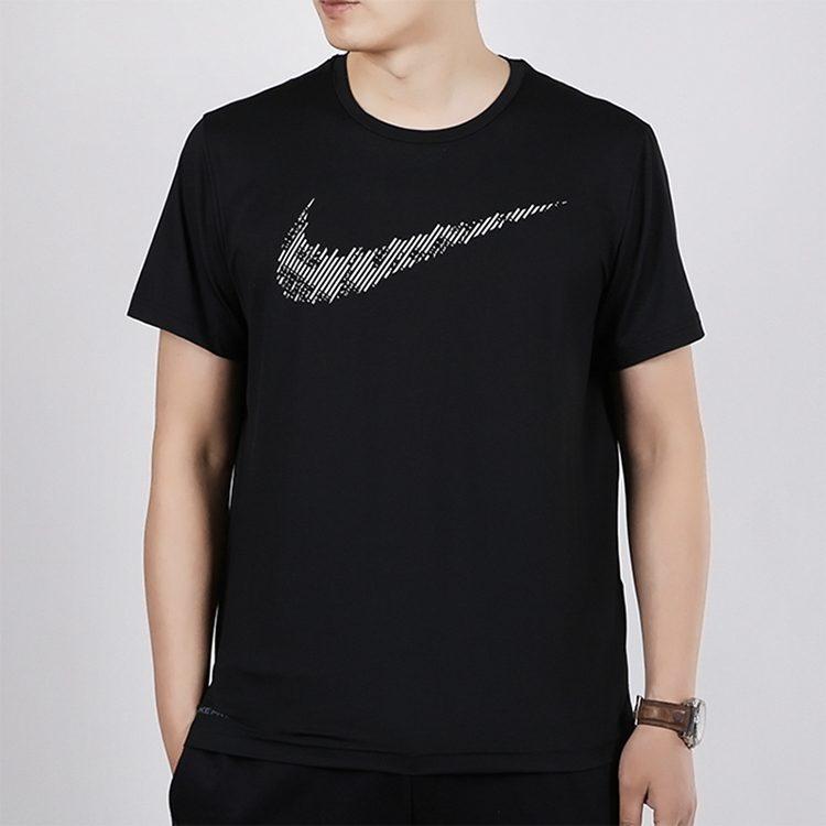 Nike T Shirts Men's Black Crew Neck Moderate Straight Fit CJ4634-010