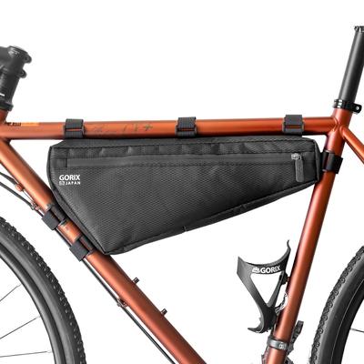 GORIX Frame Bag Road Bike Bicycle Large Capacity 3L Water Repellent Waterproof Zipper Thin Triangle Bag Stylish Cycle Bag MTB Cross Bike Bag Cool