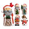 Santa Claus Snowman Resin Figurine Christmas Tabletop Decoration for Home Office Desk Festive Holiday Gift