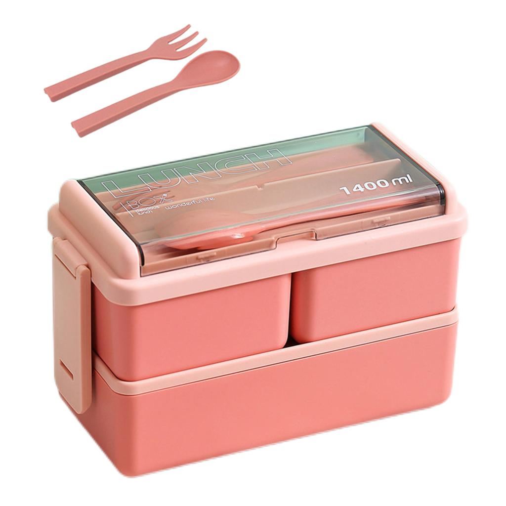 Buy 1400ML Bento Box Portable Double Layer Microwave Bento Boxes ...