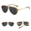 Big Frame Square Sunglasses Double Beam Retro Eyewear Personalized Pilot Sun Glasses  Photography