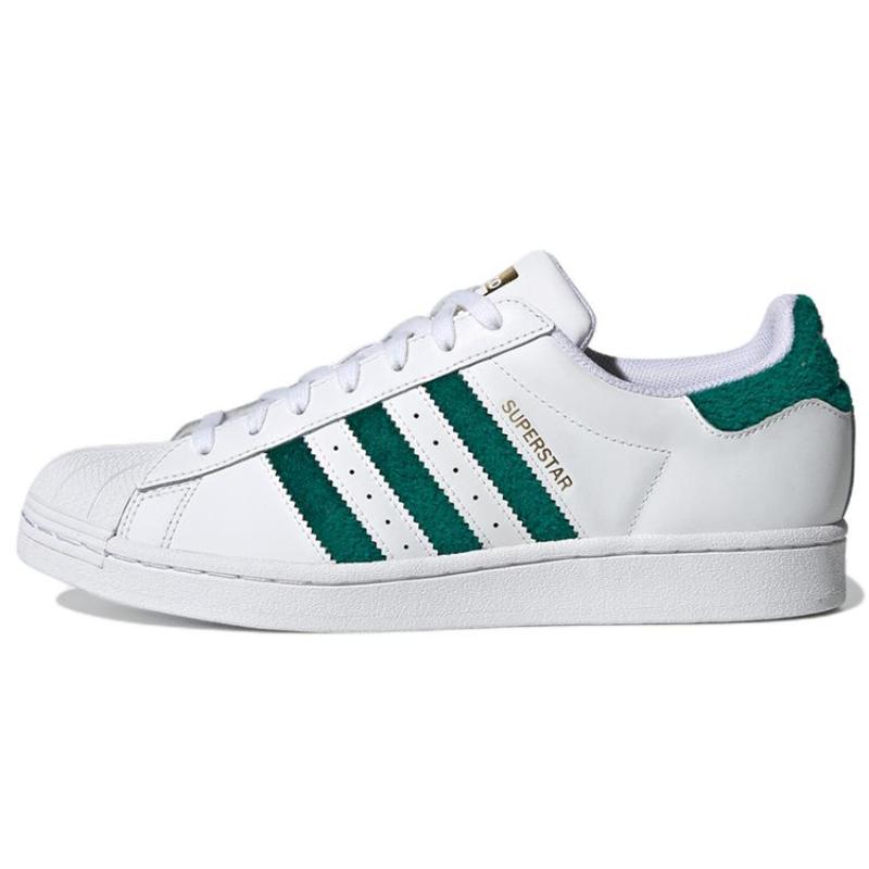 Adidas Superstar Chenille Stripes Cloud White Green Sneakers H00190