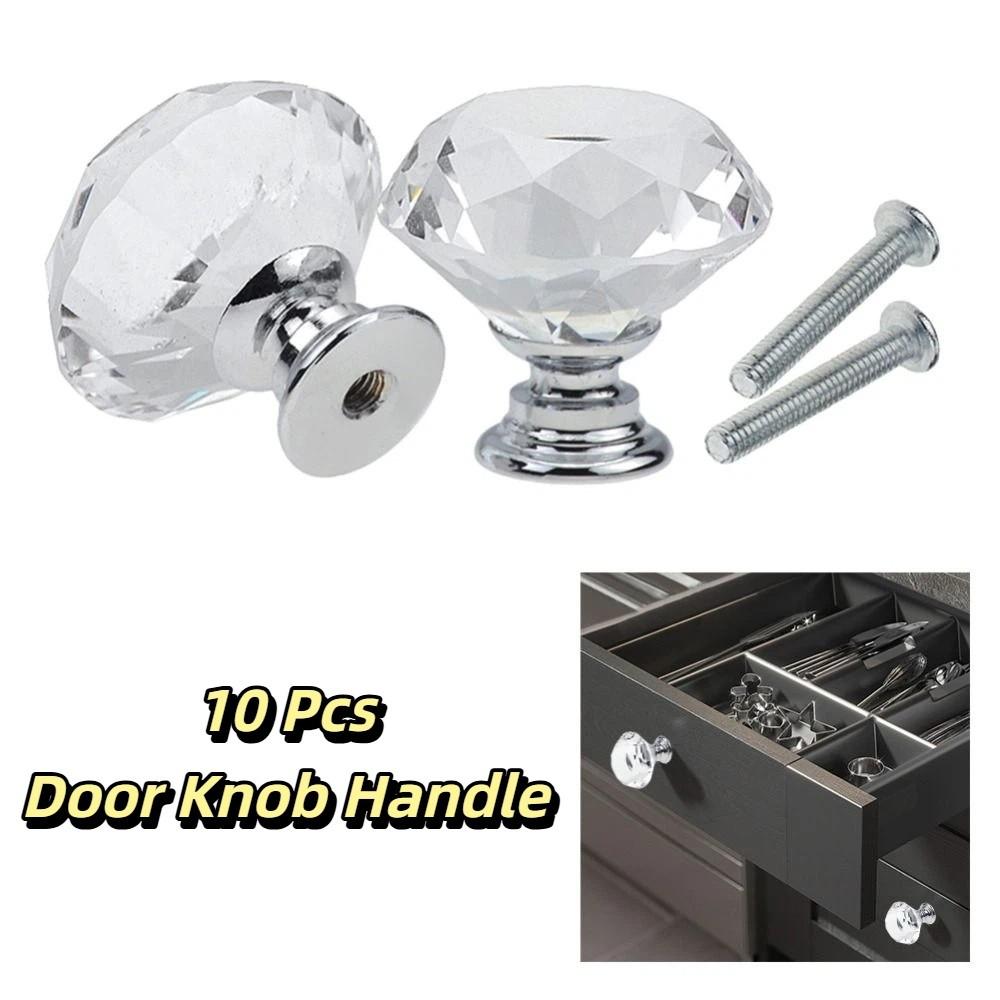 Hardware Fittings Transparent Diamond Handle Decoration Single Hole Furniture Knob Light Plastic Handle Cabinet Handle Cupboard