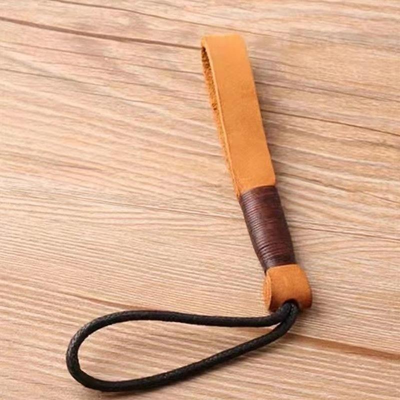 

Handmade Genuine Leather Keychains Pendant Cowhide Weave Lanyard Keyring Bag Zipper Accessories жёлтый