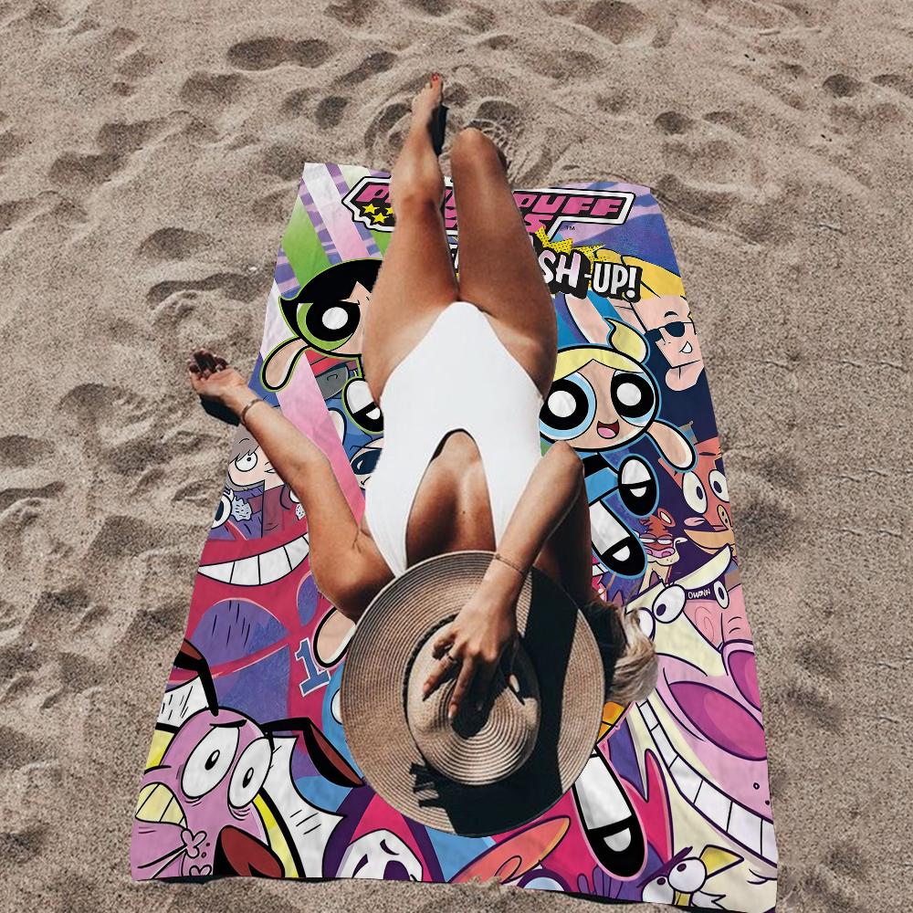 Klassisches Cartoon T-The Powerpuff Girls Cartoon Strandtuch Süße Kawaii Zimmerdeko Bad Kinder Handtücher Für Badezimmer Dusche