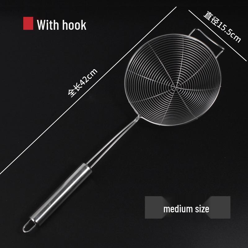 Large Stainless Steel Mesh Skimmer for Frying and Dumpling Straining