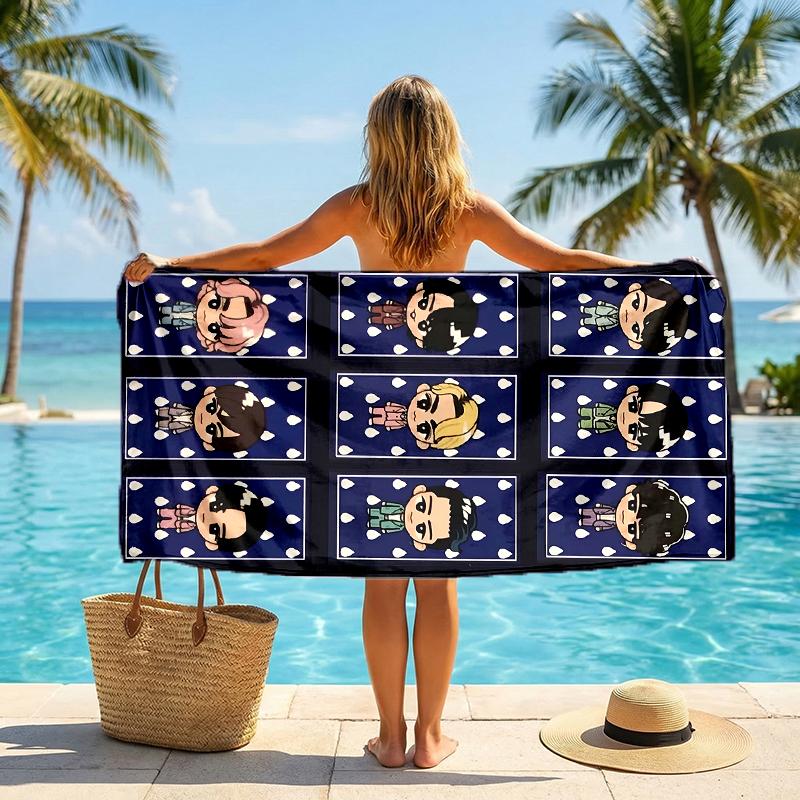 Snowman Band Fashion Beach Towel: Ideal for Summer Adventures Soft, absorbent and quick drying suitable for swimming and bathing