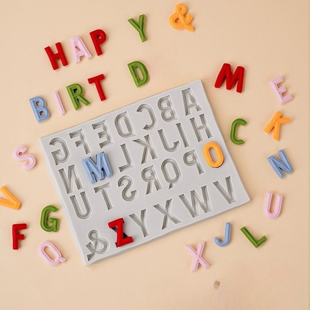 Alphabet Number 1-9 Chocolate Cake Decorating 16 Capital Letter Fondant Molds for Birthday Parties Candies Cupcakes Cookies