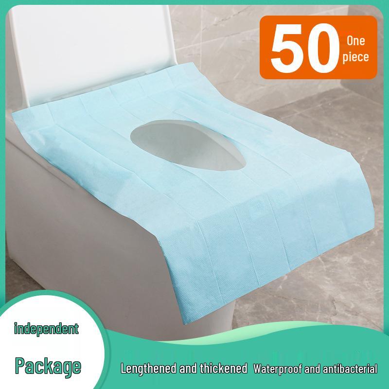 Thickened Disposable Toilet Seat Covers with No-Peel Adhesive – Ideal for Travel & Hotel Use
