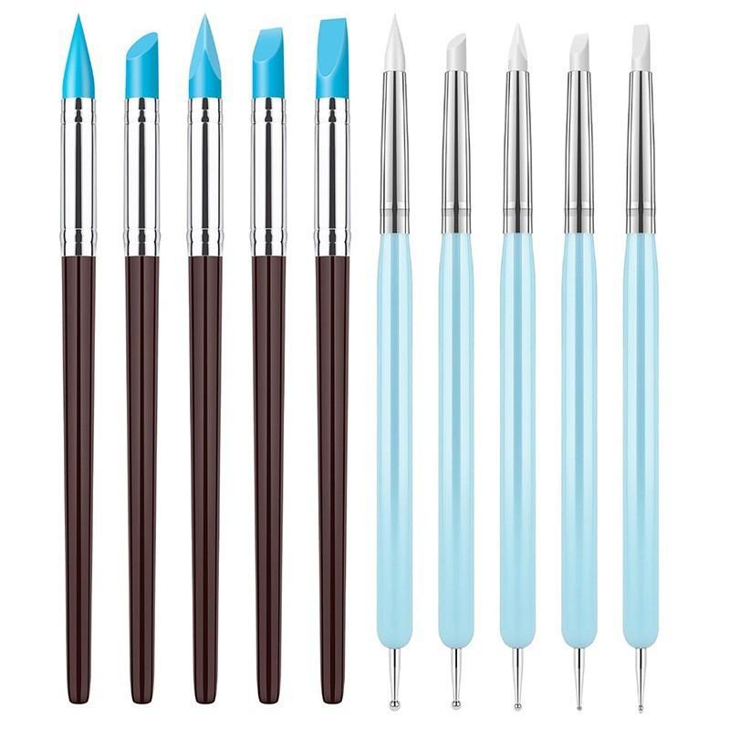10pcs Dental Resin Shaping Pen Set Double-Ended Pen for Clay Dental Resin Composite Cement Porcelain Teeth DIY Drawing Carving
