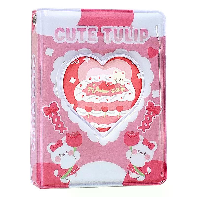 3 Inch Cartoon Photo Album Lovely Photocard Holder Kpop Idol Chasing Collection Book Cake Bear Printing Instax Mini Album