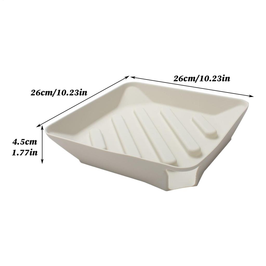 Dish Mats For Kitchen Counter Silicone Sponge Rack Non-Slip Drain Pad With Spout For Counter Bathroom Sink Side Utility Room
