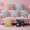 Colorful Embroidery Daisy Pillow Gift Home Office Decoration Bedroom Sofa Car Cushion Cover Case 45X45