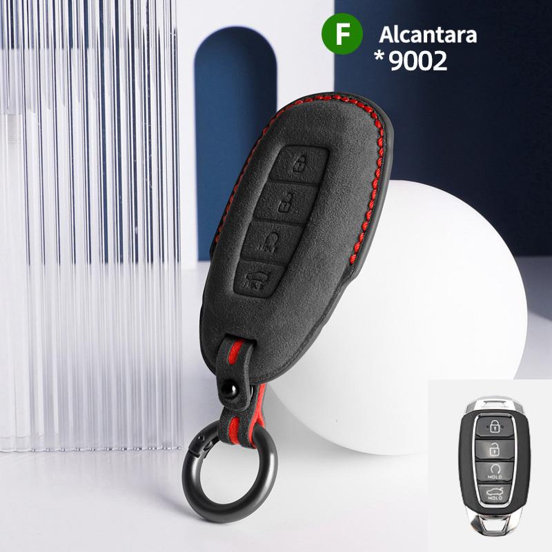 Alcantara Suede Car Key Case Cover Shell For Hyundai N Line Verna Solaris Elantra Azera Kona Encino Grandeur Palisade I30 Ix35