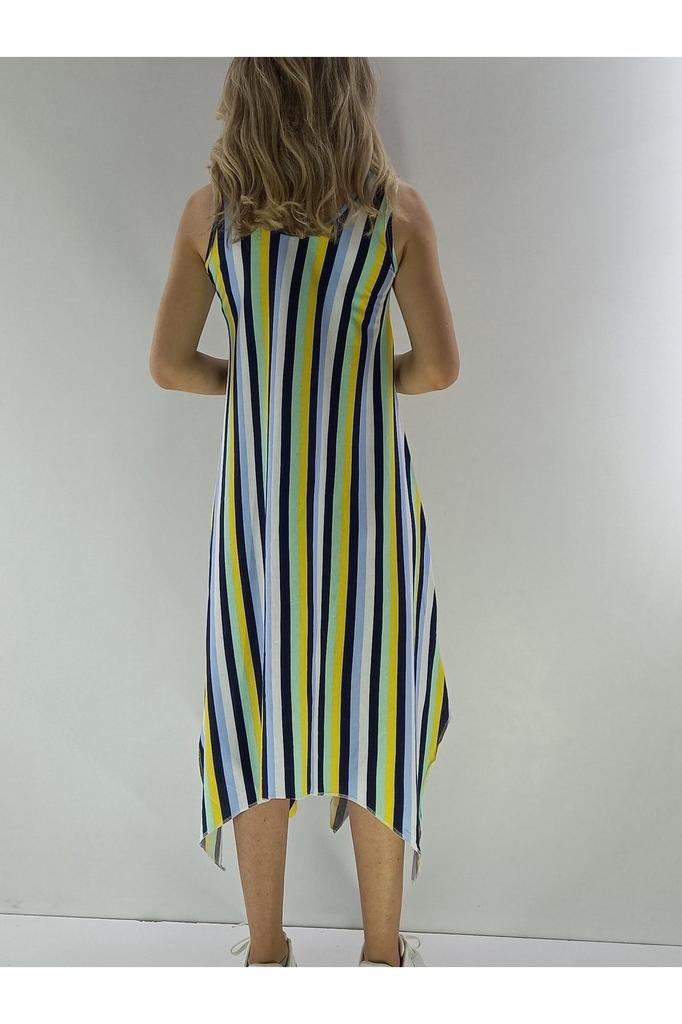 Women's Big Size Dress, Strappy, Buckle Detailed, Asymmetrical Cut, Plus Size Dress