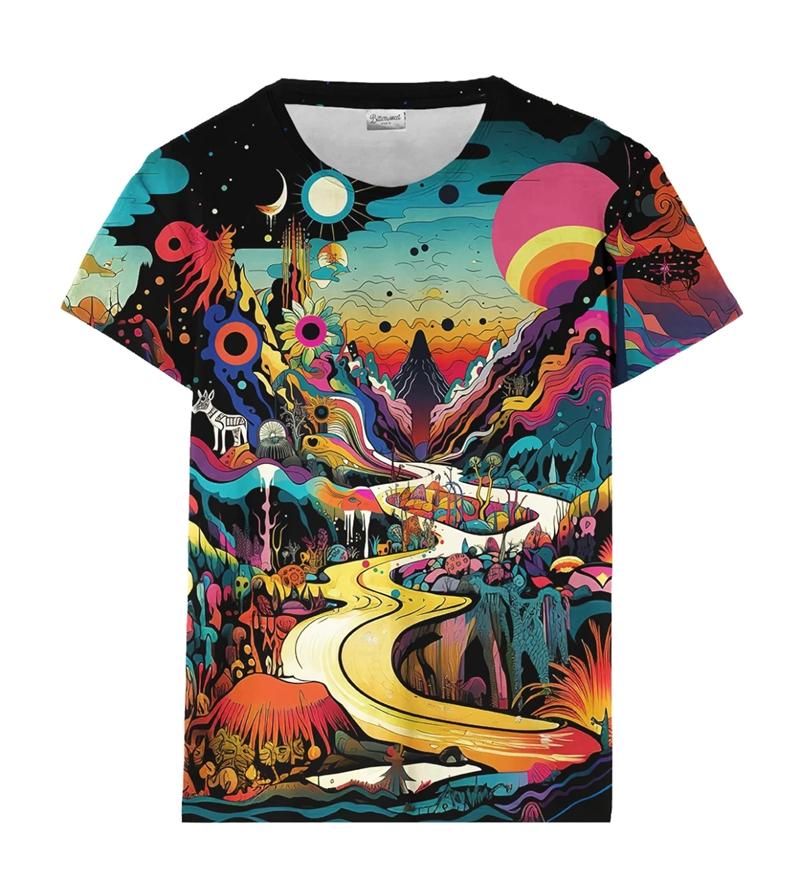 New Cool Graffiti 3D Printed T-shirt Hip-hop Chroma Round Neck Short-sleeved Street Painting Fashion Men's Women's Tops Clothing