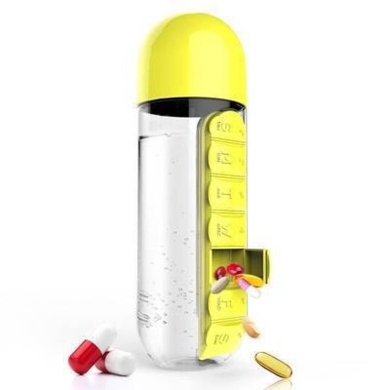 600ml Box Medicine Water Cup Multifunctional Outdoor Travel Mug Material Pc