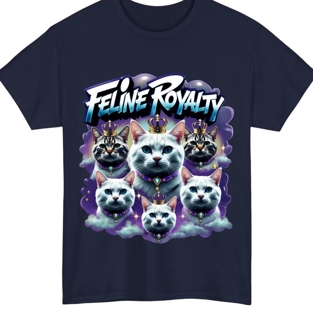 Feline Royalty Cat Bootleg Tshirt Cat Lover T shirtRoyal Cat Graphic TShirt S