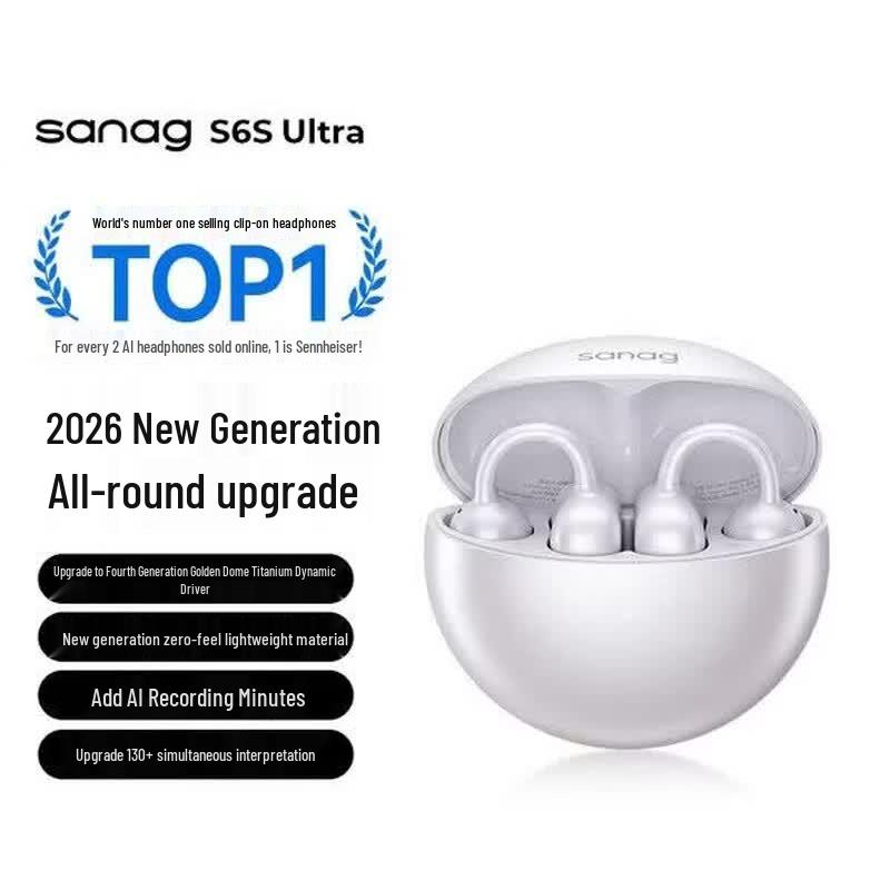 Saina S6S Ultra Open-Ear Clip Wireless Sport Earbuds