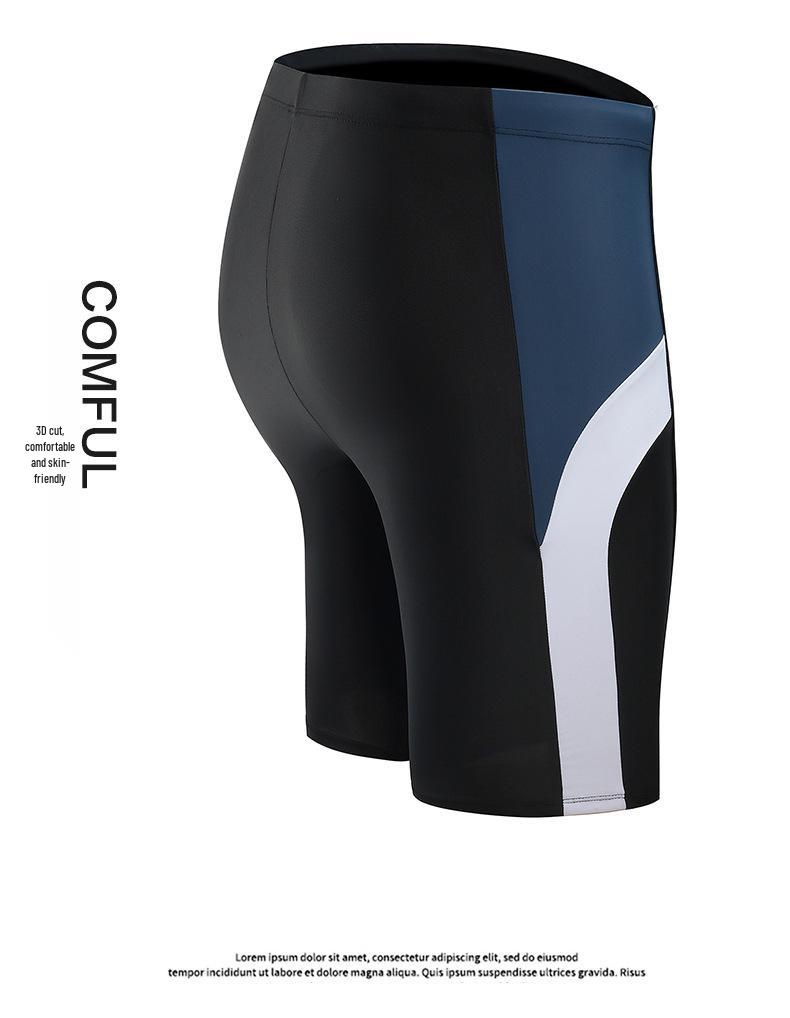 2026 Men's Trendy Mid-Length Pure Black Swim Trunks, Customizable