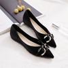 Fashion Black Women's Flat Shoes Low Heel Elegant Formal Ladies Footwear Pointed Toe White Luxury Brand Slip On Sale Wholesale Casual 39