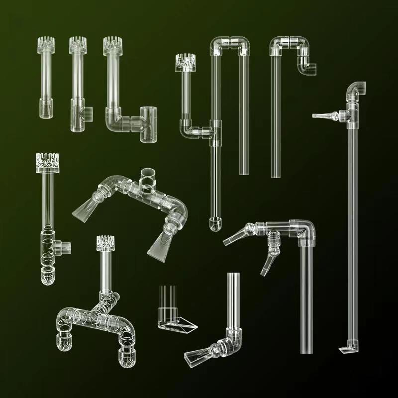 Transparent Acrylic Water Outlet Tube Bottom Fish Tank Filter Tube Triangle Duckbill Outlet Pipe Bottom Blowing Fish Feces Kit