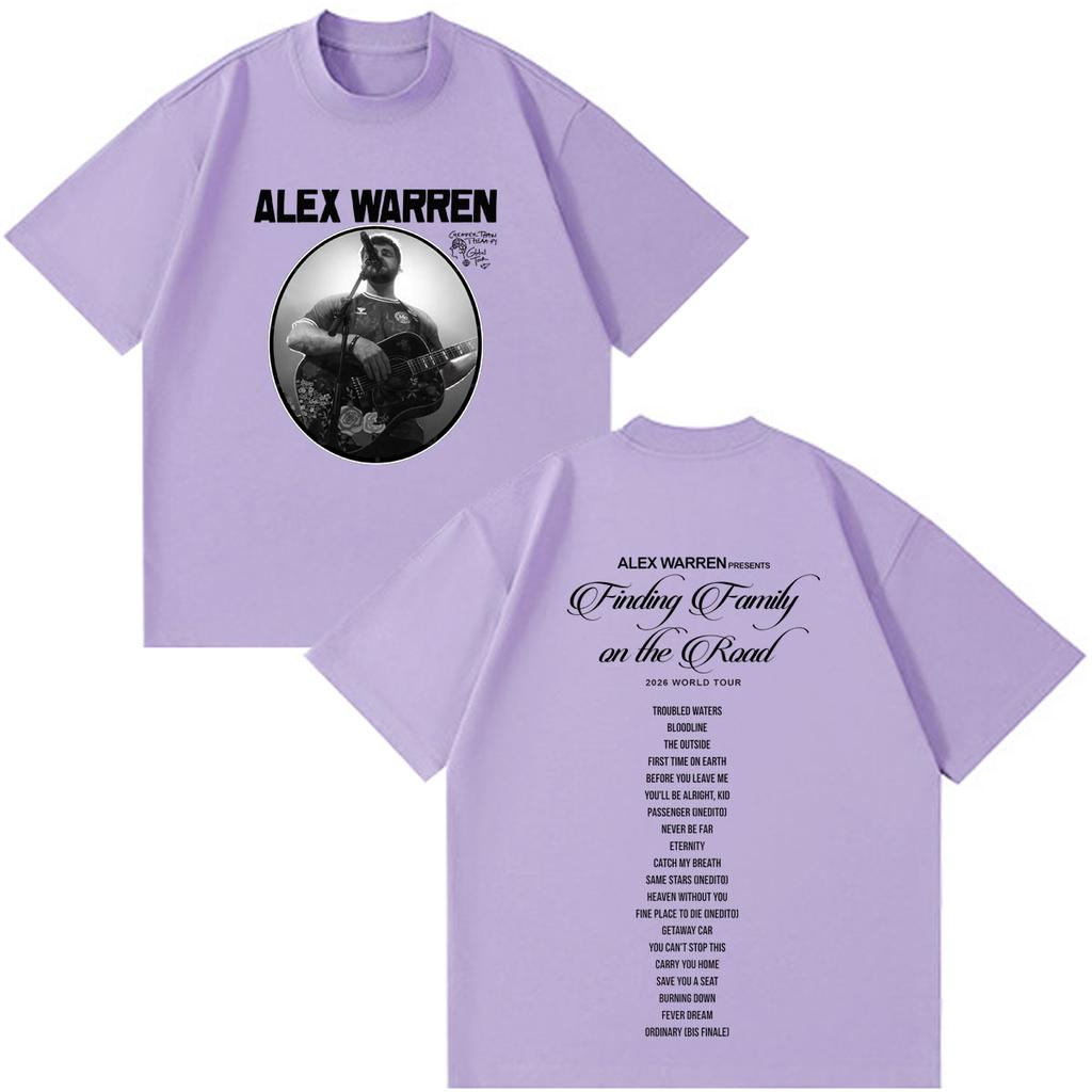 Alex Warren 2026 Tour Graphic Merch T Shirts Unisex Unisex Hip Hop Fashion Tshirts Short Sleeve Cotton Loose T Shirts Streetwear
