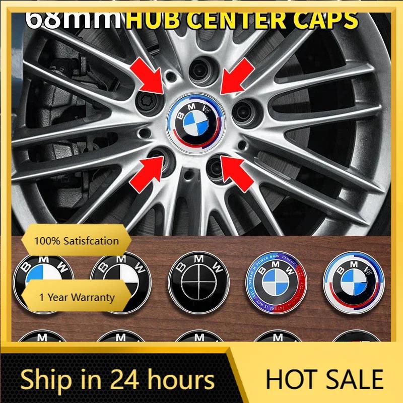 2025 Hot 4pcs 68mm Car Wheel Center Cap Logo Hub Badge Rims Cover For BMW E46 E38 E60 E93 F20 F30 X3 X5 Blue White Black Anniver